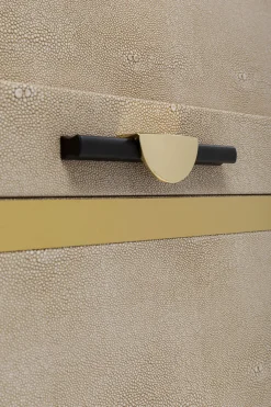 Organizery*KARE Design Zestaw 3 Pudełek - Kuferków Beżowych Ze Złotymi Detalami