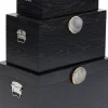 Organizery*KARE Design Zestaw 3 Pudełek - Kuferków W Kolorze Czarnym