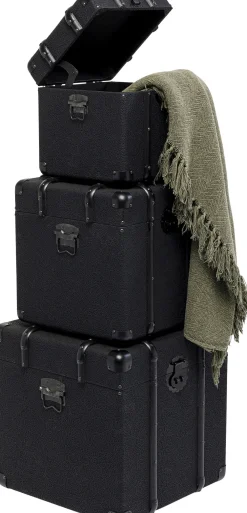 Komody*KARE Design Zestaw 3 Skrzyń - Kuferków Czarnych