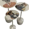 Stoliki Kawowe*KARE Design Zestaw 3 Stolików Pomocniczych Blaty Motyw Zwierzęcy