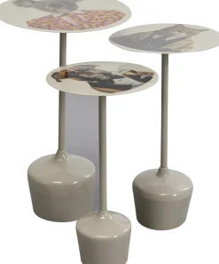 Stoliki Kawowe*KARE Design Zestaw 3 Stolików Pomocniczych Blaty Motyw Zwierzęcy