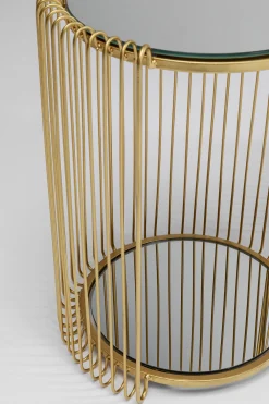 Stoliki Kawowe*KARE Design Zestaw 2 Stolików Pomocniczych Z Półkami Złote Z Lustrzanymi Blatami