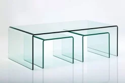 Stoliki Kawowe*KARE Design Zestaw Trzech Stolików Kawowych Clear Club Transparentne