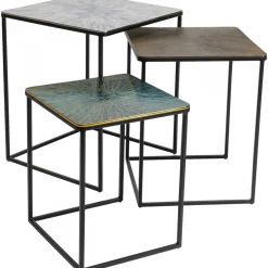 Stoliki Kawowe*KARE Design Zestaw Trzech Stolików Kawowych Ray Square Kolorowe
