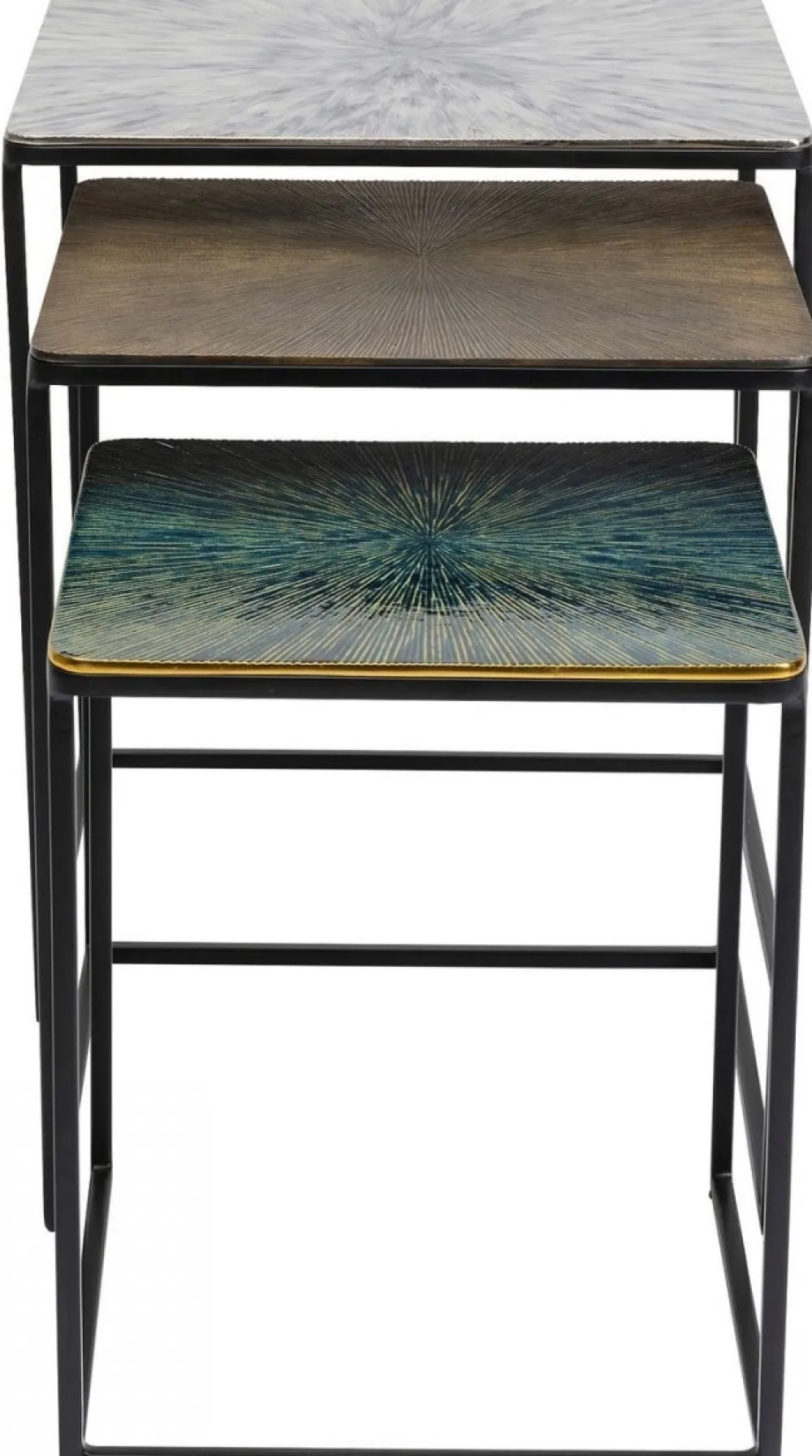 Stoliki Kawowe*KARE Design Zestaw Trzech Stolików Kawowych Ray Square Kolorowe