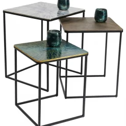 Stoliki Kawowe*KARE Design Zestaw Trzech Stolików Kawowych Ray Square Kolorowe