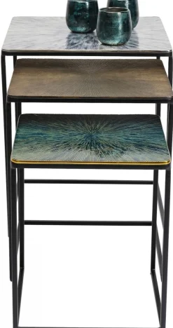 Stoliki Kawowe*KARE Design Zestaw Trzech Stolików Kawowych Ray Square Kolorowe