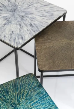 Stoliki Kawowe*KARE Design Zestaw Trzech Stolików Kawowych Ray Square Kolorowe