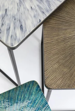 Stoliki Kawowe*KARE Design Zestaw Trzech Stolików Kawowych Ray Square Kolorowe